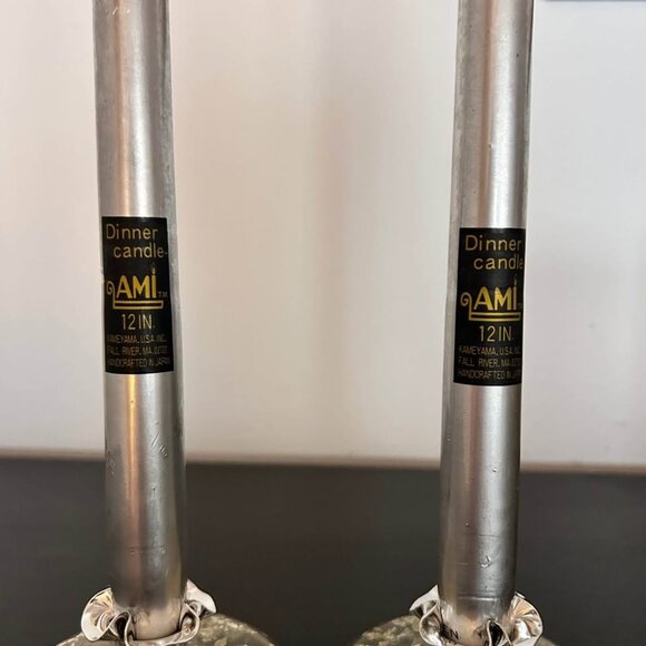 Vintage Lucite & Silver Flake Taper Candle Holders – 1960s/70s Mid-Century Glam - Picture 5 of 10